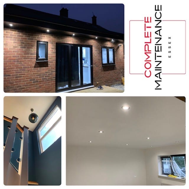 Electrician installing lighting in Romford